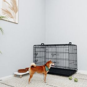 36 inches Black wire dog kennel cage double lock mechanism two doors two handles Double bolt