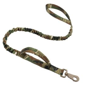 k9 leash; Bungee Dog Leash Tactical Dog Leash Nylon Adjustable Tactical Leash for Dogs Quick Release Military Dog Leash with 2 Control Handle; Bu (Specifications (length * width): 100-150cm, colour: Black)